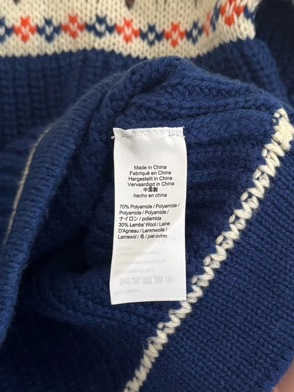 J. CREW Floral Fair Isle Lambswool Cottagecore Crewneck Sweater Blue XS NEW